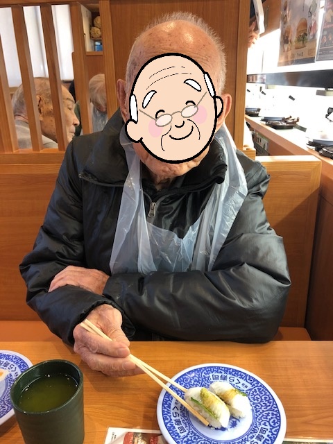 外食ツアー　お寿司を食べに行きました♪（介護付有料老人ホームゆたか）