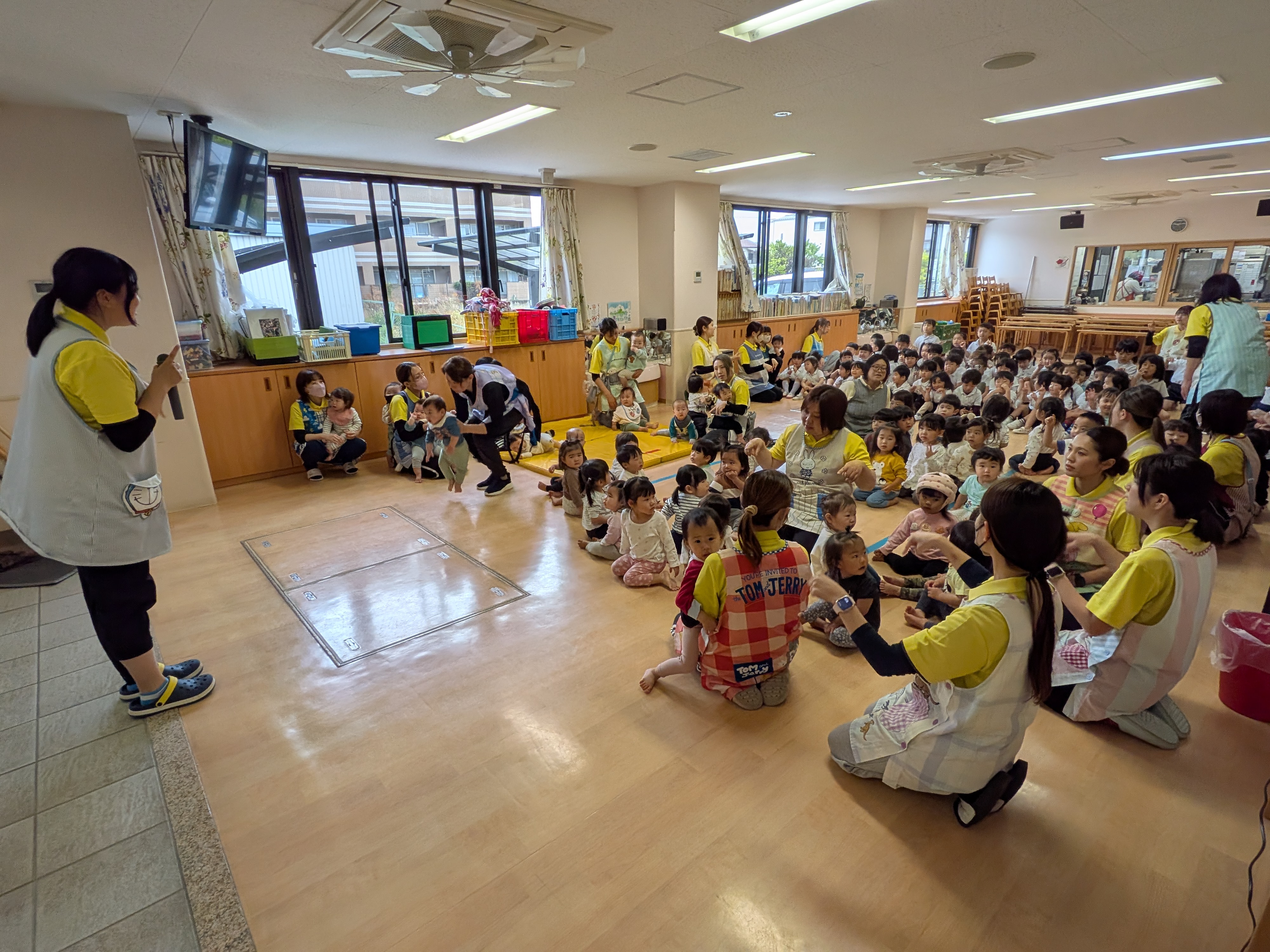 ４月　放送訓練　　松原カリーノ保育園